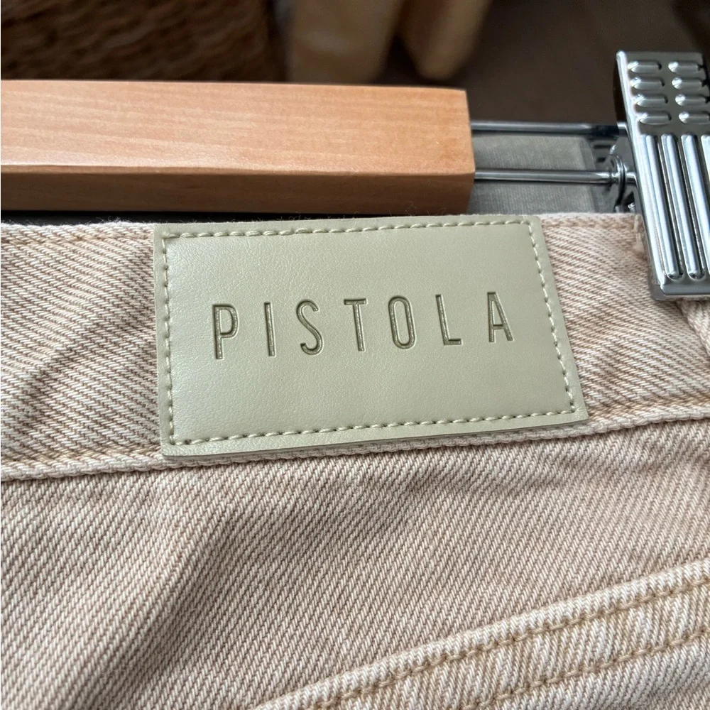 Pistola Ryder High-Rise Straight Leg Cuffed Jeans Oat color Size 27 - Picture 6 of 13